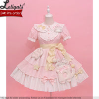 Candy Cat ~ Sweet Short Sleeve Lolita Dress by Alice Girl ~ Pre-order