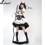 Aries ~ Punk High Low Lolita Skirt & Shirt Set Maid Costume by YLF