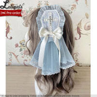 The Cross ~ Gothic Lolita Headpiece Hair Clip w. Veil by Alice Girl ~ Pre-order