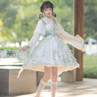 Green Swan Castle ~ Retro Chinese Style Lolita Dress by YLF