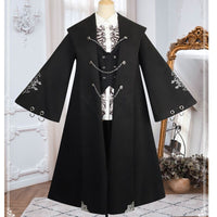 Cool Black Wool Poncho Coat Long Lolita Coat for Women by YLF