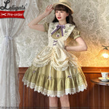 The Vineyard ~ Sweet Short Sleeve Lolita Dress Embroidered Party Dress by Alice Girl ~ Pre-order