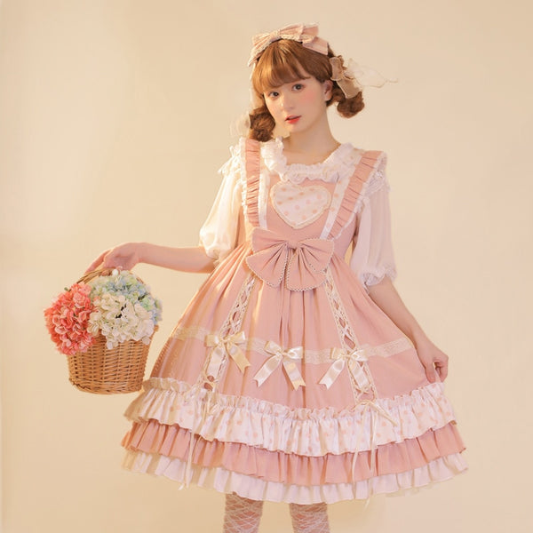 Milk Coffee ~ Sweet Polka Dotted Lolita Casual Dress by Yomi