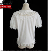 Tiered Rainbow ~ Sweet Peter Pan Collar Short Sleeve Lolita Blouse by Alice Girl ~ Pre-order