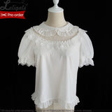 Tiered Rainbow ~ Sweet Peter Pan Collar Short Sleeve Lolita Blouse by Alice Girl ~ Pre-order