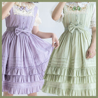 Miss Nelly ~ Classic Casual Lolita JSK Dress with Embroidered Flowers