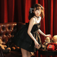 Sweet Sleeveless Little Black/White Dress Princess Party Dress by Yomi