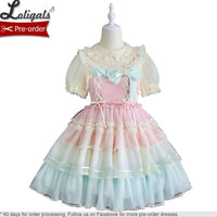 Tiered Rainbow ~ Sweet Lolita JSK Dress by Alice Girl ~ Pre-order