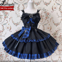 Hot Girl ~ Punk Style Lolita JSK Dress Plaid Mini Dress by Alice Girl ~ Pre-order