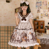 Magic Bear ~ Sweet High Printed Short Sleeve Lolita Dress
