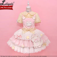 Candy Cat ~ Sweet Lolita Salopette Dress by Alice Girl ~ Pre-order