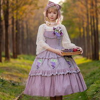 Grape Manor ~ Sweet Lolita JSK Dress Country Style Cotton Dress by Infanta