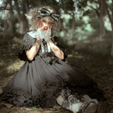Miss Betty ~ Royal Gothic Empire Dress Short Sleeve Lolita Princess Dress by Yomi
