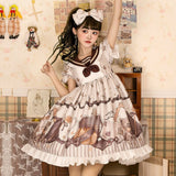 Magic Bear ~ Sweet High Printed Short Sleeve Lolita Dress