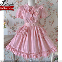 Confused Fox ~ Embroidered Casual Lolita Dress Peter Pan Collar Doll Dress by Alice Girl ~ Pre-order