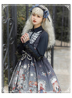 Black Fairy Tale ~ Gothic Lolita JSK Dress w. Long Sleeve Blouse by YLF