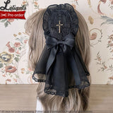 The Cross ~ Gothic Lolita Headpiece Hair Clip w. Veil by Alice Girl ~ Pre-order
