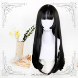 Hanako ~ Japanese Style Black Long Straight Wig with Bangs Cosplay Wig