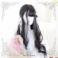 Sylvia ~ Harajuku Black Wavy Lolita Wig with Bangs